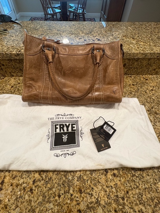 Frye Handbags - Frye Melissa Satchel in Beige Leather Classic Style W Dust Bag